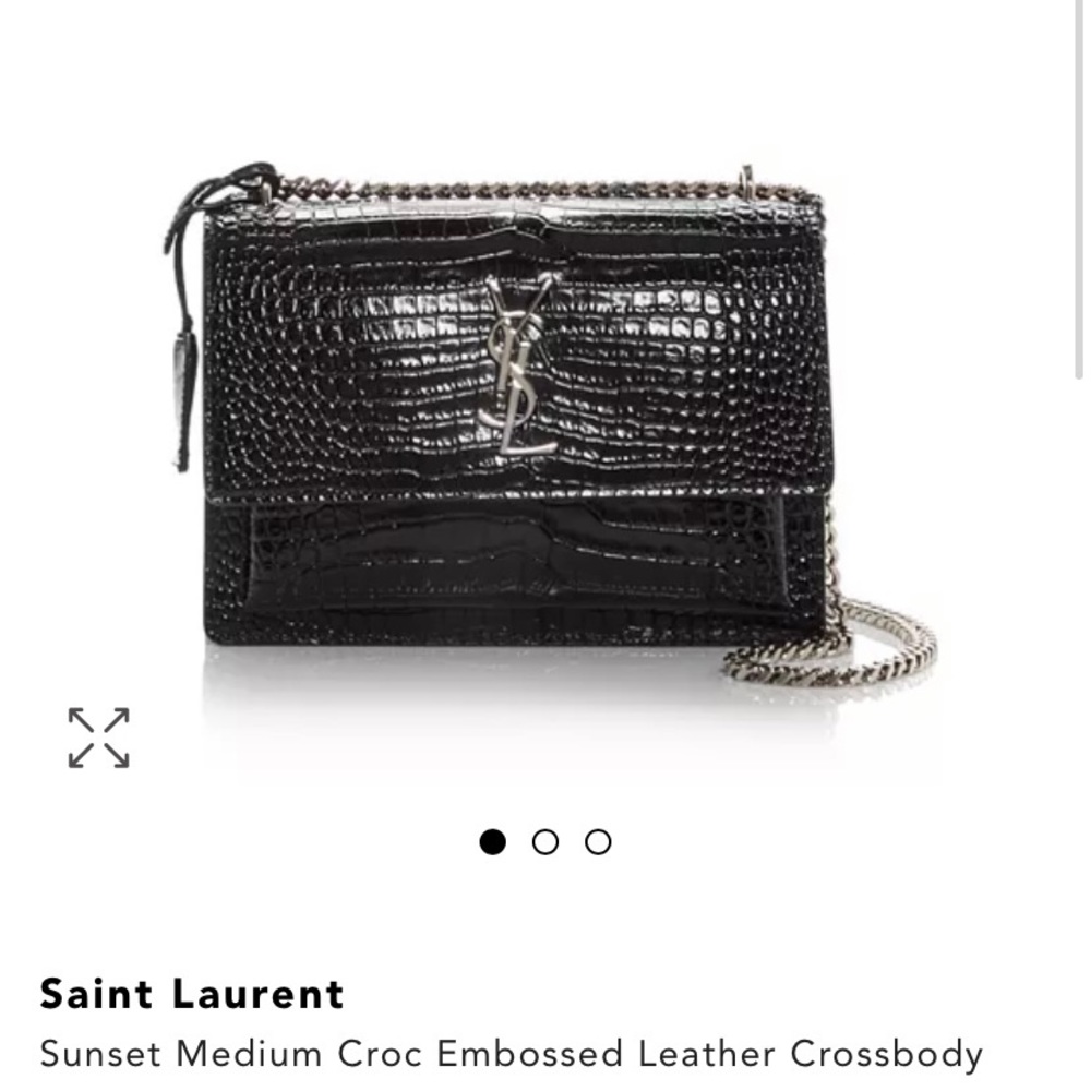 Saint Laurent Croc Bag with metal hardware (mint condition)